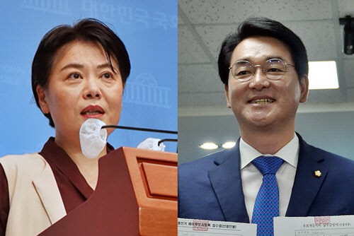 각각 소속 정당에서 대선 출마를 선언한 신진주자 윤희숙 국민의힘 의원(왼쪽)과 박용진 더불어민주당 의원(오른쪽).윤희숙·박용진 페이스북 갈무리